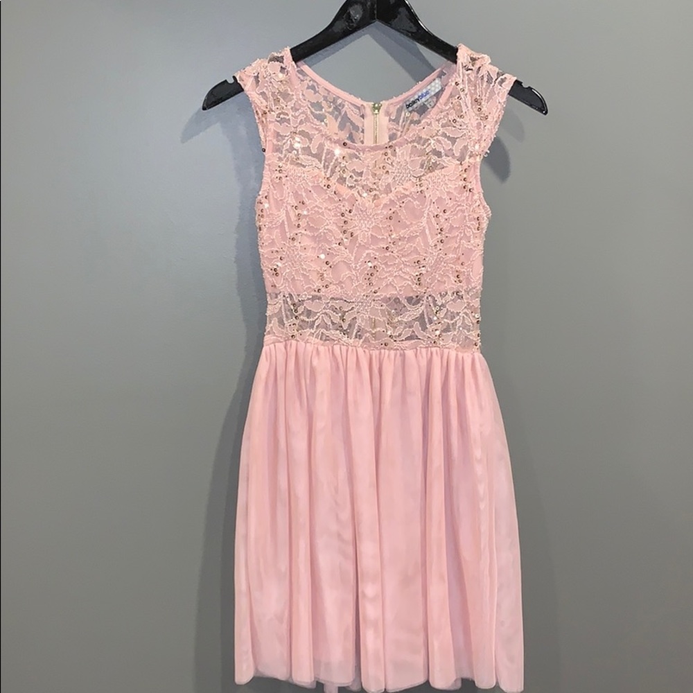 Pink Lace Formal Dress